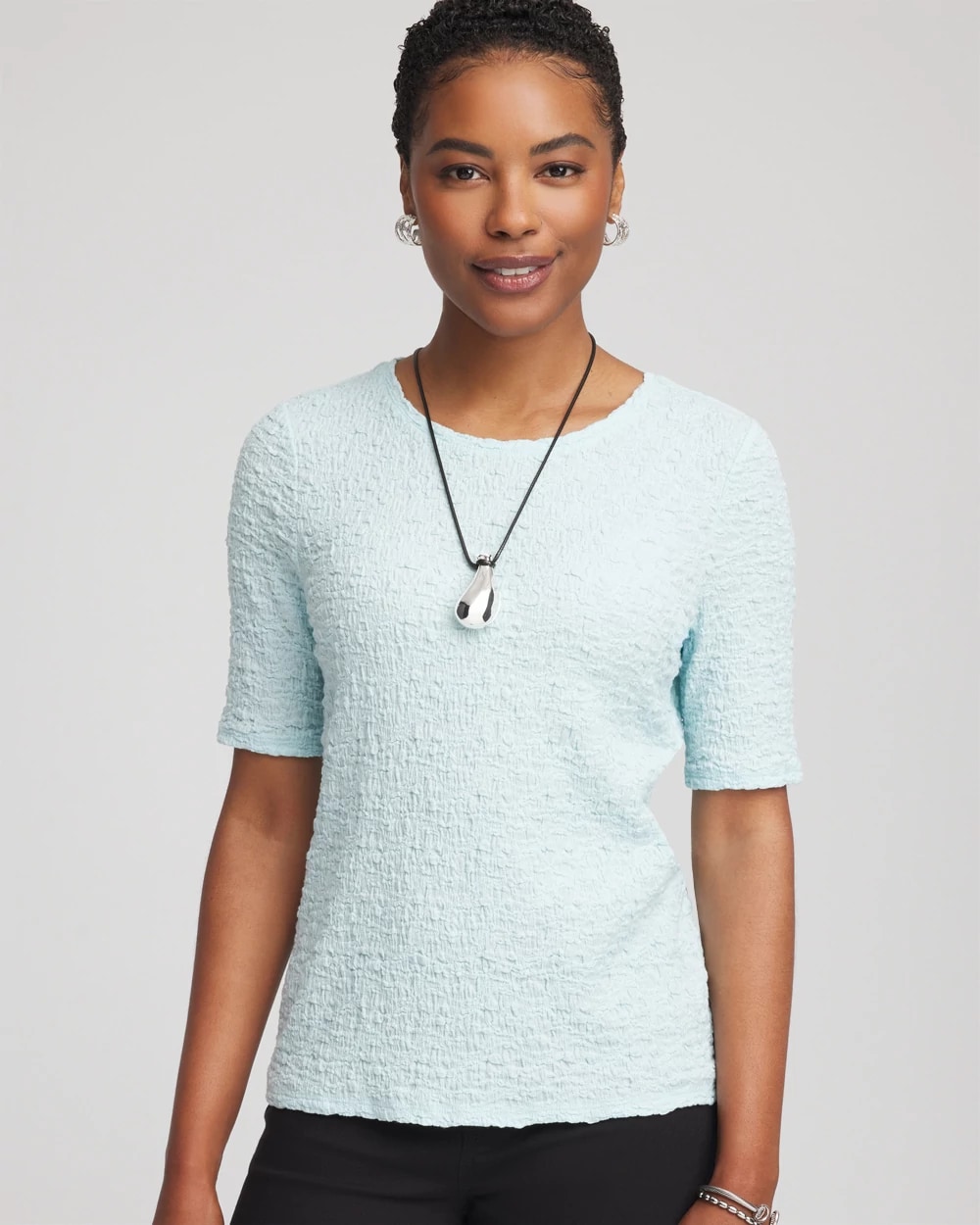 Textured Short-Sleeve Tee | Chico's Textured Short-Sleeve Tee | Chico's